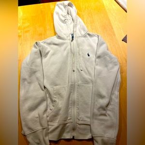 Polo Ralph Lauren White Full Zip Hoodie Small